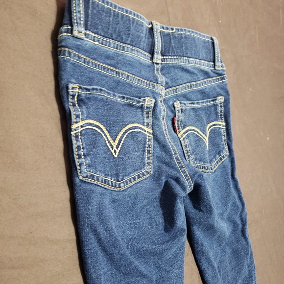 Levi's Jeggings Leggings Skinny Jean Style Comfy Stretch Elastane Kids Size 4T - Picture 4 of 7
